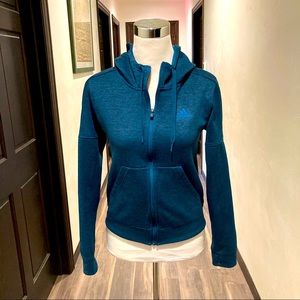 SALE Adidas Full Zip Hoodie Blue XS ClimaWarm fleece. Thumb whole sleeve